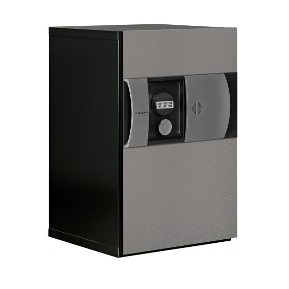 Сейф KASO E1-320 с чёрным корпусом и серой панелью, фото , изображение 4
