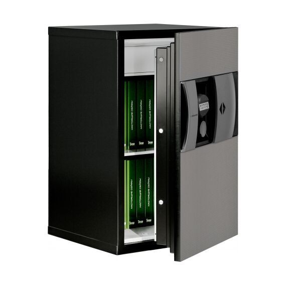 Сейф KASO E1-320 с чёрным корпусом и серой панелью, фото , изображение 5